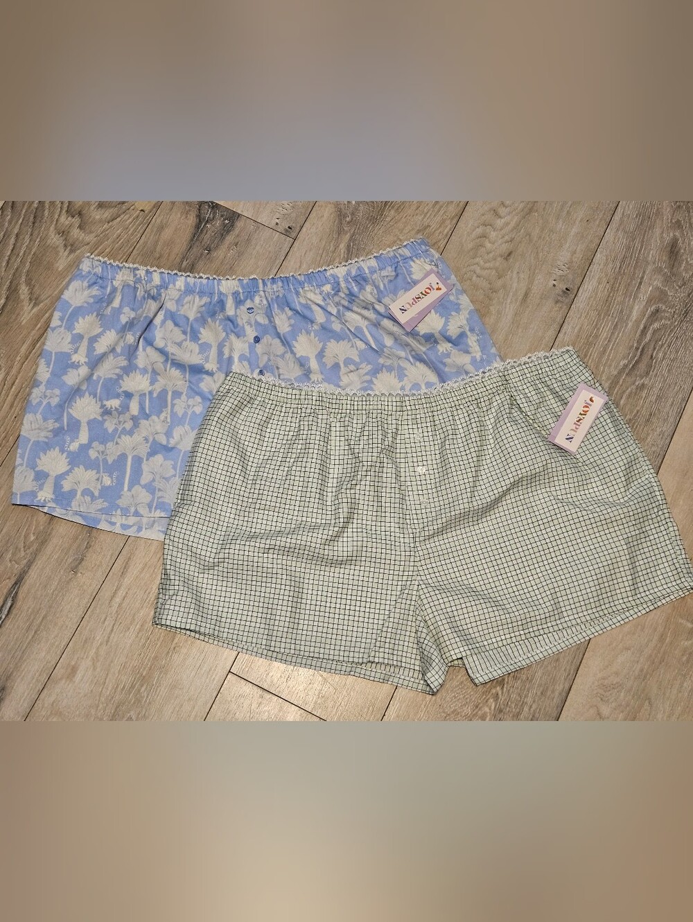 NWT Joyspun Women's Plus Size Woven Boxer Pajama Shorts Lot of 2 (2X 18W-20W)